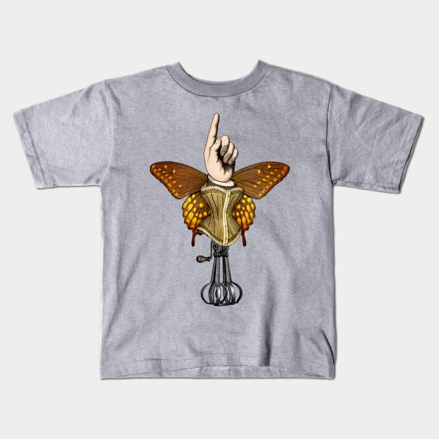 Butterhand Portrait Kids T-Shirt by Pepetto